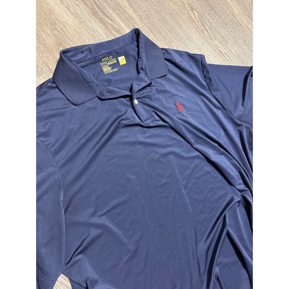 Polo Ralph Lauren Performance Mens XXL Navy Blue Classic Fit Short Sleeve Polo